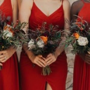 Rust colored bridesmaid dress